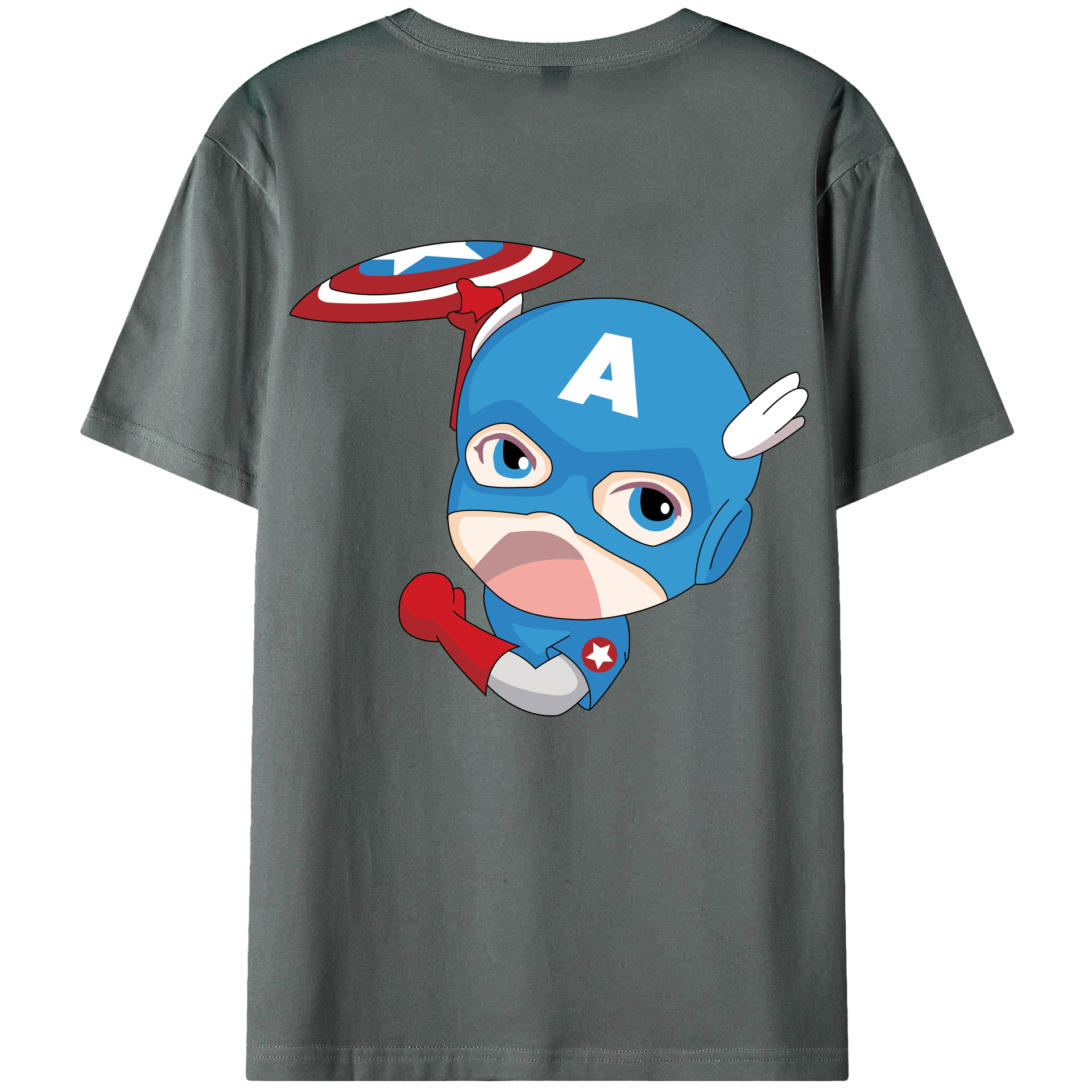 （画像用） アベンジャーズ The Avengers 綿100％ メンズ半袖Tシャツ（バックプリント） 通気性